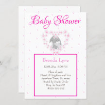 Bunny Rabbit Girl Pink Baby Dusche Einladung Post