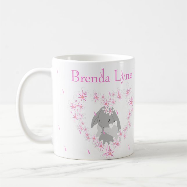 Bunny Rabbit Girl Pink Kaffeetasse (Links)