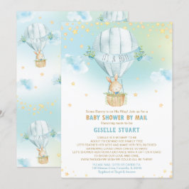 Bunny Rabbit Hot Air Balloon Baby Dusche by Mail Einladung