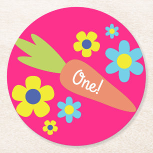 Bunny Rabbit Osterfrühlingsparty Runder Pappuntersetzer