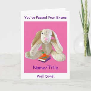 Bunny Rabbit Passete Ihre Exams Greetings Card Feiertagskarte