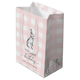 Bunny Rabbit Pink Gingham Gevor Bag Mittlere Geschenktüte