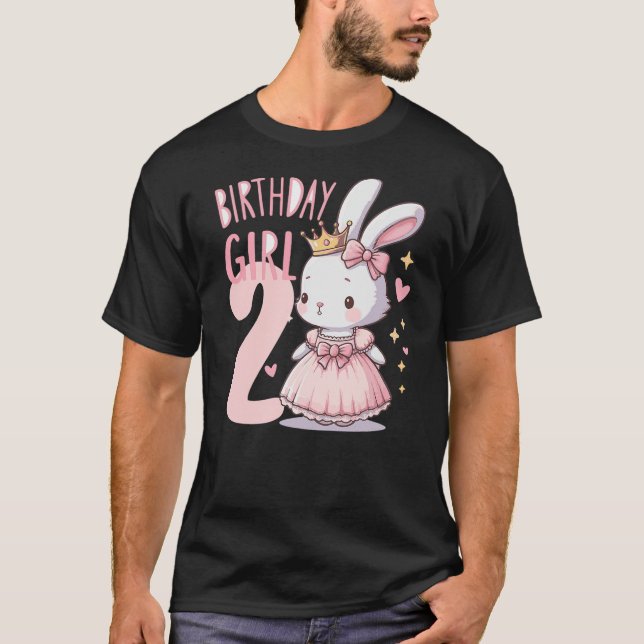 Bunny Rabbit Princess Pink Children's Birthday 2 Y T-Shirt (Vorderseite)