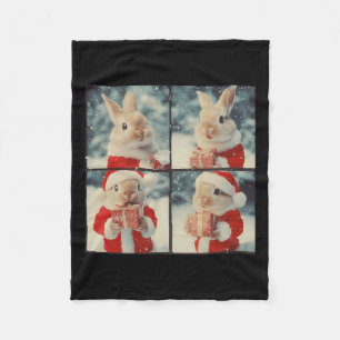Bunny Rabbit Santa Animal Fotografy Christmas Ra Fleecedecke