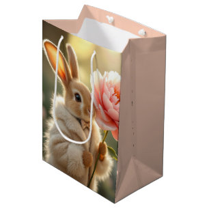 Bunny Rabbit Tragend eine Pelzmatte Mittlere Geschenktüte