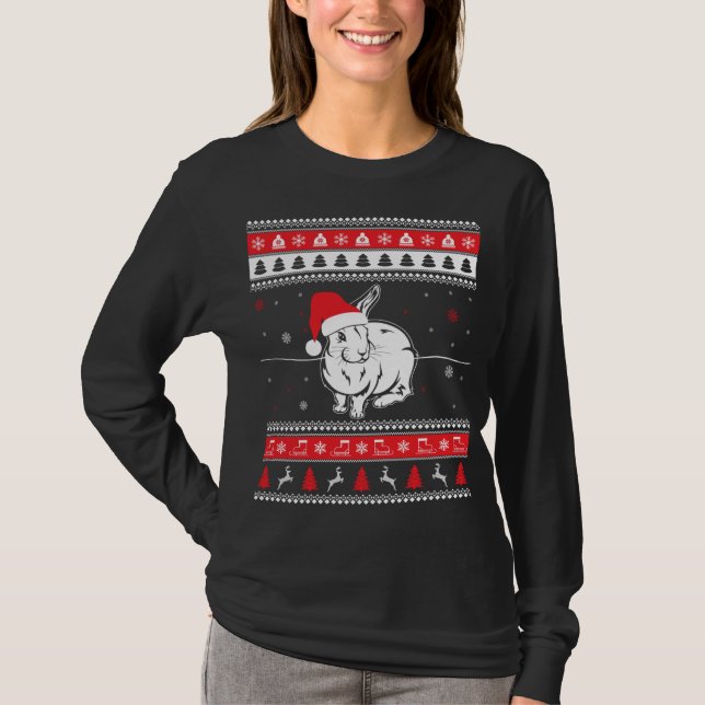 Bunny Rabbit Ugly Christmas Sweater T-Shirt (Vorderseite)