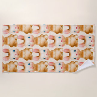 Bunny Rabbit Vintage Creme Strandtuch
