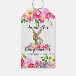 Bunny Rabbit Watercolor Floral Baby Dusche Vielen  Geschenkanhänger