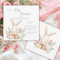 Bunny Rabbit Watercolor Kinderdusche Einladung