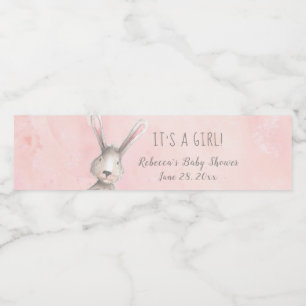 Bunny Rabbit Watercolor Wasserflaschenetikett