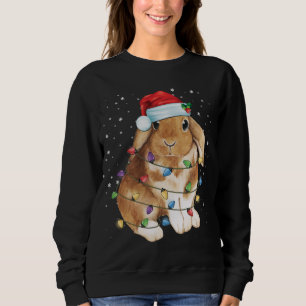 Bunny Rabbit Weihnachtslicht Weihnachtsmannmütze W Sweatshirt