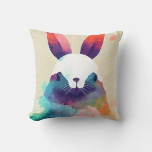 Bunny Rabbit Wild Nature Animal Colors Malerei Kissen
