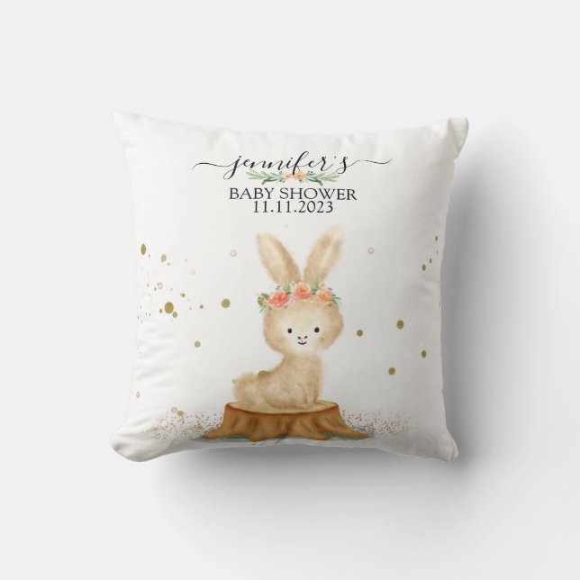 Bunny Rabbit wildlife forest baby gift Kissen (Vorderseite)