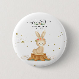 Bunny Rabbit wildlife forest baby shower dots Button