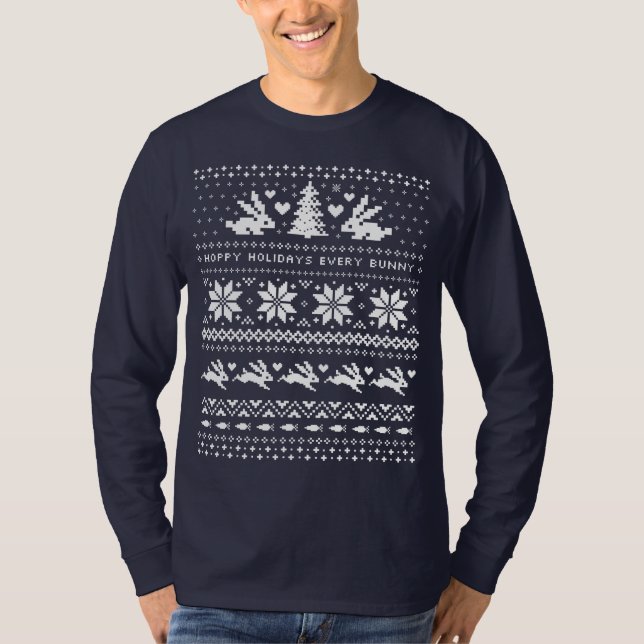 Bunny Rabbits Uggli Christmas Sweater Style Niedli T-Shirt (Vorderseite)