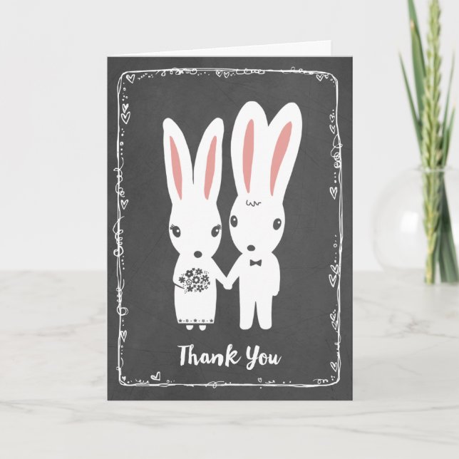 Bunny Rabbits Wedding Danke (Vorderseite)