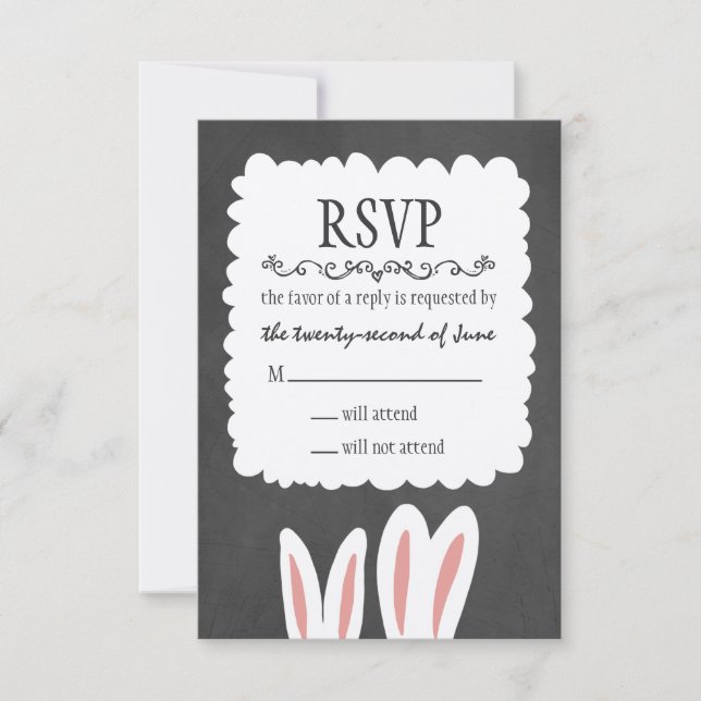Bunny Rabbits Wedding RSVP (Vorderseite)