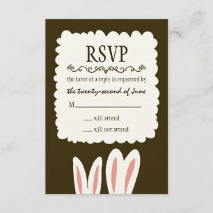 Bunny Rabbits Wedding RSVP Karte
