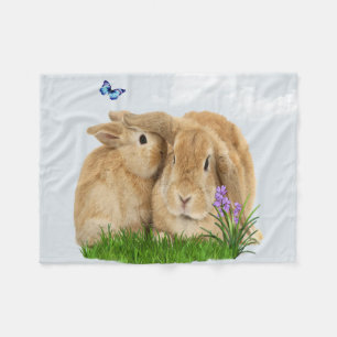 Bunny rabbitt fleecedecke