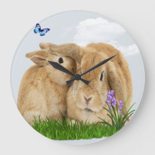 Bunny rabbitt große wanduhr