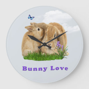 Bunny rabbitt große wanduhr