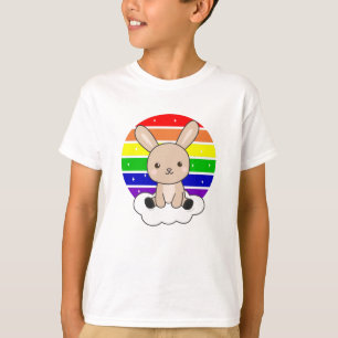 Bunny Rainbow Glitzer Kawaii Niedliche Tiere T-Shirt