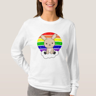 Bunny Rainbow Glitzer Kawaii Niedliche Tiere T-Shirt