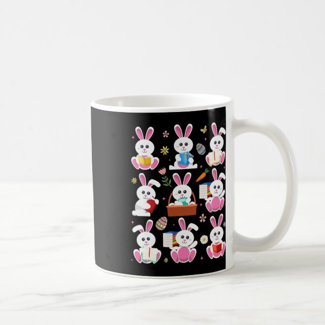 Bunny Reading Book Oaster Rabbit Bookworader B Kaffeetasse (Rechts)