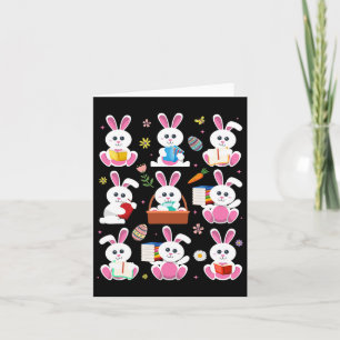 Bunny Reading Book Oaster Rabbit Bookworader B Karte