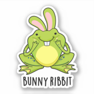 Bunny Ribbit Funny Rabbit Frosch Puff Aufkleber