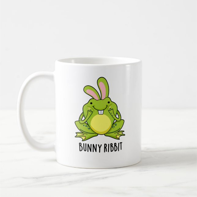 Bunny Ribbit Funny Rabbit Frosch Puff Kaffeetasse (Links)