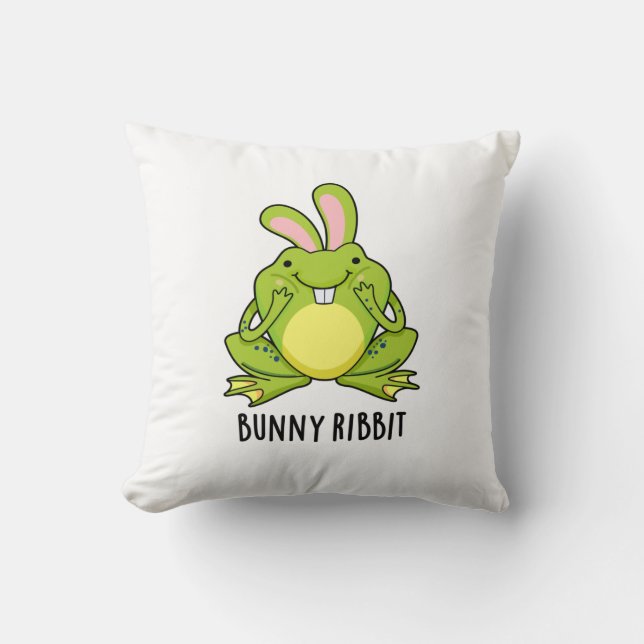 Bunny Ribbit Funny Rabbit Frosch Puff Kissen (Vorderseite)