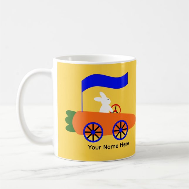 Bunny Riding Carrot Car #1 Tasse (Links)