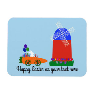 Bunny Riding Carrot Car #4 Magnet
