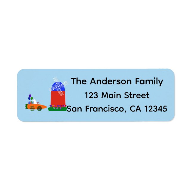 Bunny Riding Carrot Car #4 Rücksendeadressen-Aufkl (Vorne)