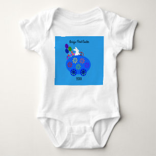 Bunny Riding Egg Car #2 Baby Bodysuit Baby Strampler