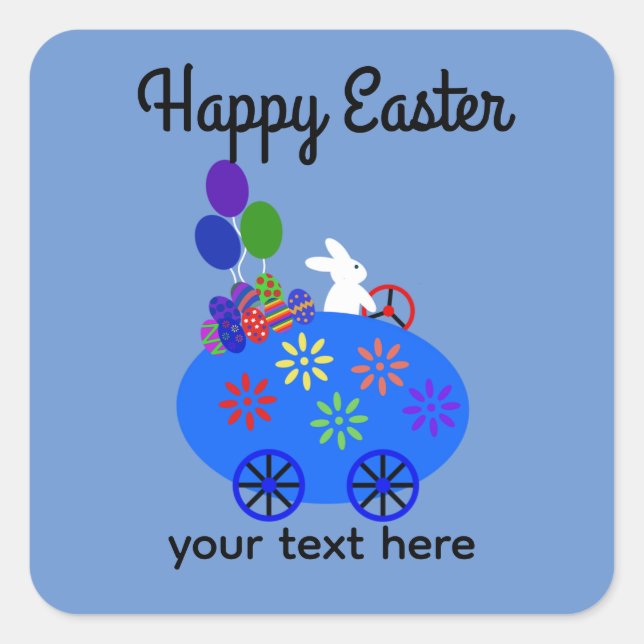Bunny Riding Egg Car #3-2 Stickers (Vorderseite)