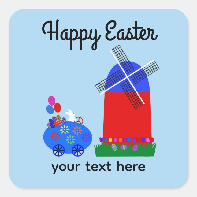 Bunny Riding Egg Car #4-2 Stickers (Vorderseite)