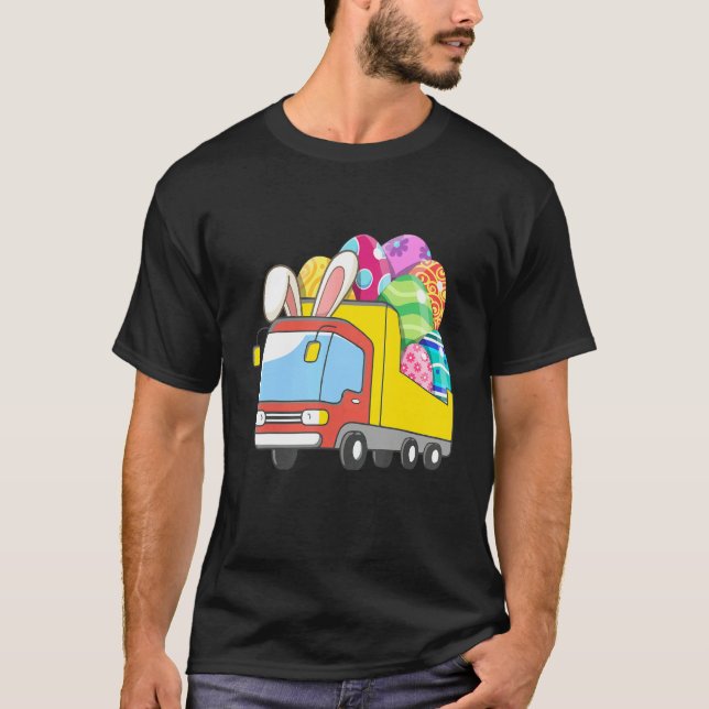 Bunny Riding Garbage Truck Easter Day Bunny Garbag T-Shirt (Vorderseite)