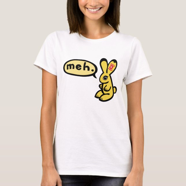 Bunny sagt "Meh" T-Shirt (Vorderseite)