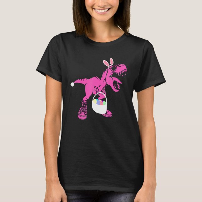 Bunny Saurus Dinosaur Ostereier Korb T Rex Eas T-Shirt (Vorderseite)