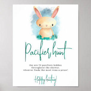 Bunny Schnuller Jagdspiel Babydusche Poster