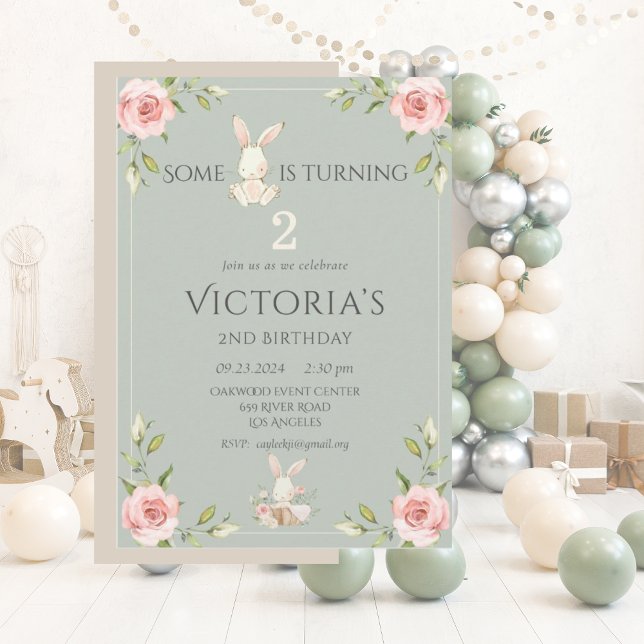 Bunny Second 1. Niedliche Geburtstag Party Einladung (Von Creator hochgeladen)