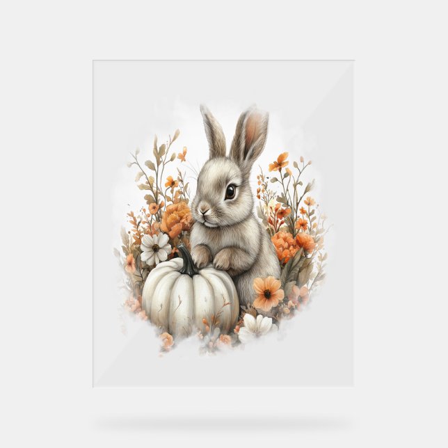 Bunny Shirt Country Pumpkin Acrylschild (Vorderseite)