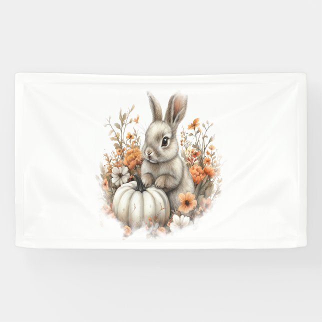 Bunny Shirt Country Pumpkin Banner (Horizontal)