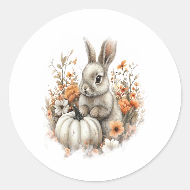 Bunny Shirt Country Pumpkin Runder Aufkleber (Vorderseite)