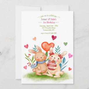 Bunny Siblings Einladung