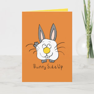 Bunny Side Up Egg Frühstück Funny Greycard Karte