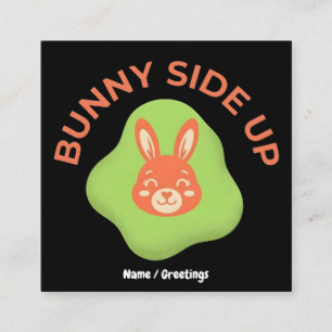 Bunny Side Up Retro-Oster-Ei Grafikdesign Quadratische Visitenkarte