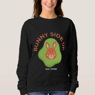 Bunny Side Up Retro-Oster-Ei Grafikdesign Sweatshirt